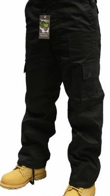 Adults-Black-or-Navy-Army-Combats-Cargo-Trousers-Sizes-30-50-32W-32L-Black-0