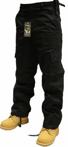 Adults-Black-or-Navy-Army-Combats-Cargo-Trousers-Sizes-30-50-32W-32L-Black-0