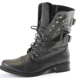 Size-6-Style-A-Black-Leather-Womens-Military-Style-Army-Combat-Lace-up-Ankle-Worker-Boots-0