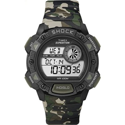 Timex-Expedition-Mens-Quartz-Watch-with-LCD-Dial-Digital-Display-and-Green-Resin-Strap-T49976-0