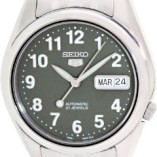 Seiko-Mens-SNK379K-Silver-Stainless-Steel-Quartz-Watch-with-Green-Dial-0